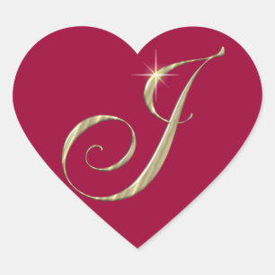 Sticker Cœur Monogramme J initial