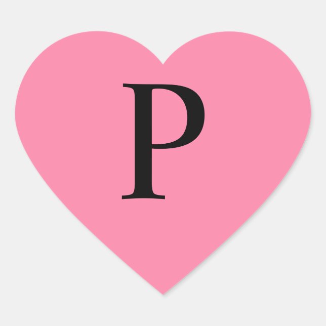 Sticker Cœur Monogramme rose (Devant)