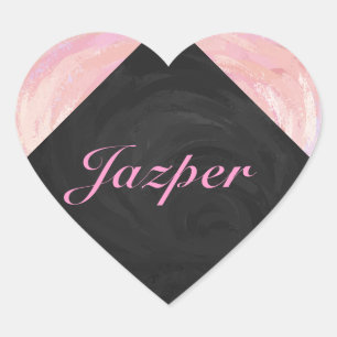 Sticker Cœur Monogramme rose clair