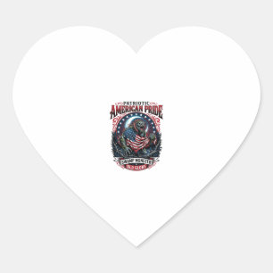 Sticker Cœur Monstre des marais patriotique Monstre d'horreur d
