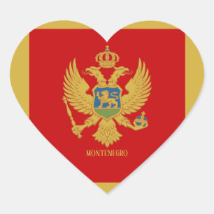 Sticker Cœur Monténégro Drapeau Splendid Patriotic Heart Sticke