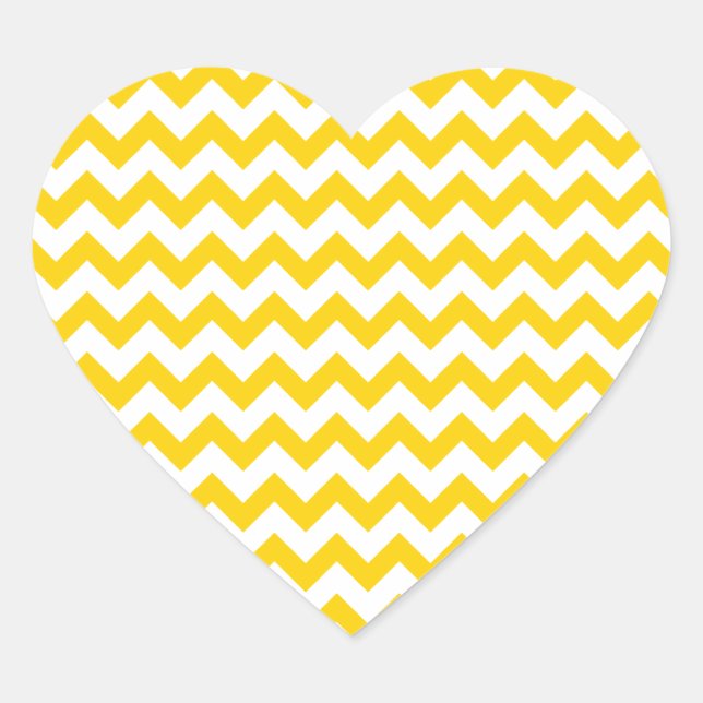 Sticker Cœur Montrez Votre Amour : Canary Jaune Blanc Zigzag Ch (Devant)