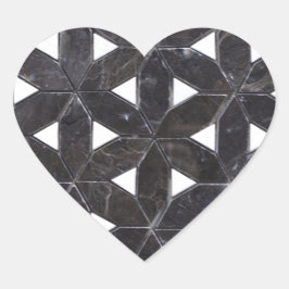 Sticker Cœur Mosaïque gris charbon | fleur de vie motif