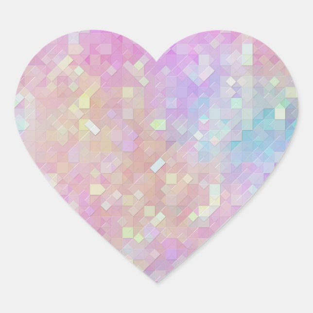 Sticker Cœur mosaïque holo sparkle : (Devant)