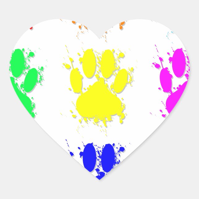 Sticker Cœur Motif à mâchoires pour chien d'encre (Devant)