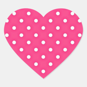Sticker Cœur Motif à pois rose vif