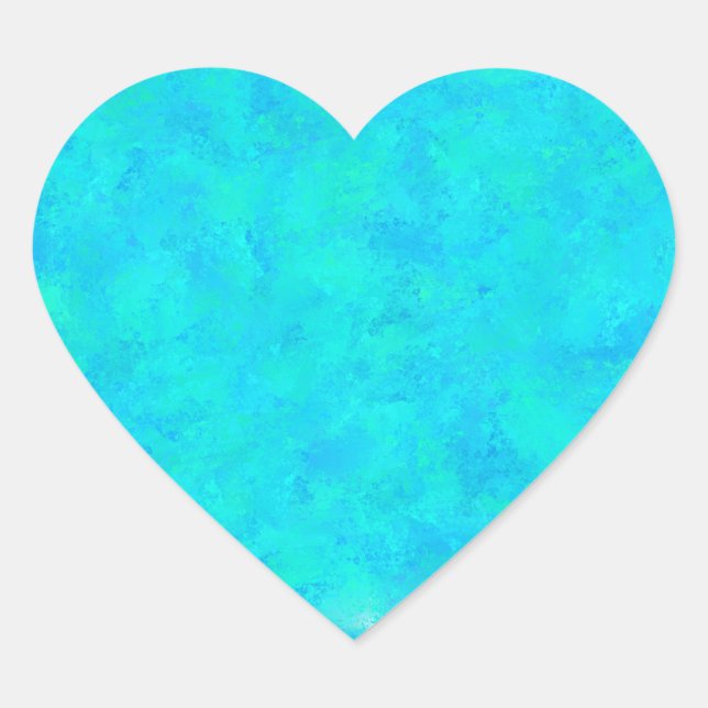 Sticker Cœur Motif Abstrait bleu turquoise (Devant)