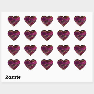 Sticker Cœur Motif aquarelle abstrait rouge vin de Bourgogne