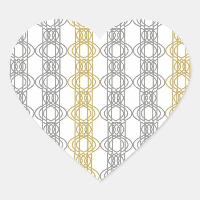Sticker Cœur Motif argent et or (Devant)