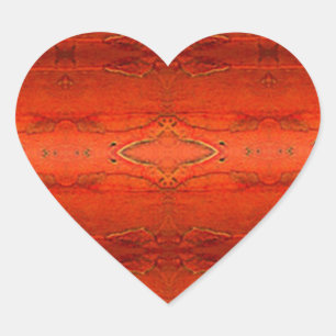 Sticker Cœur Motif aztèque orange