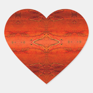 Sticker Cœur Motif aztèque orange