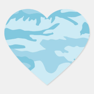 Sticker Cœur Motif bleu de Camo