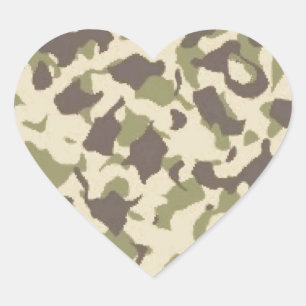 Sticker Cœur Motif Camo
