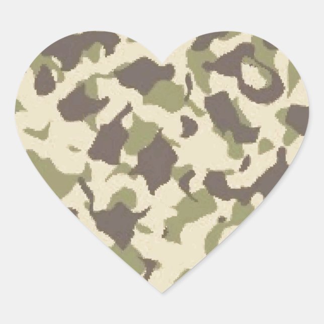 Sticker Cœur Motif Camo (Devant)