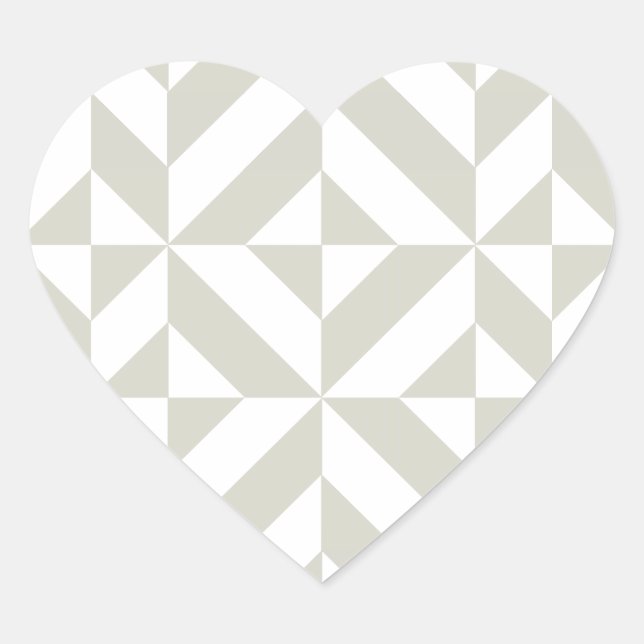 Sticker Cœur Motif de cube géométrique gris moyen (Devant)