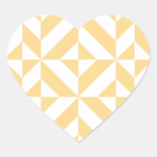 Sticker Cœur Motif de cube géométrique Pale Melon