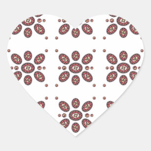 Sticker Cœur Motif de fleurs Mandala