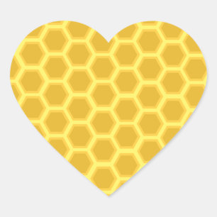 Sticker Cœur Motif de nid d'abeille