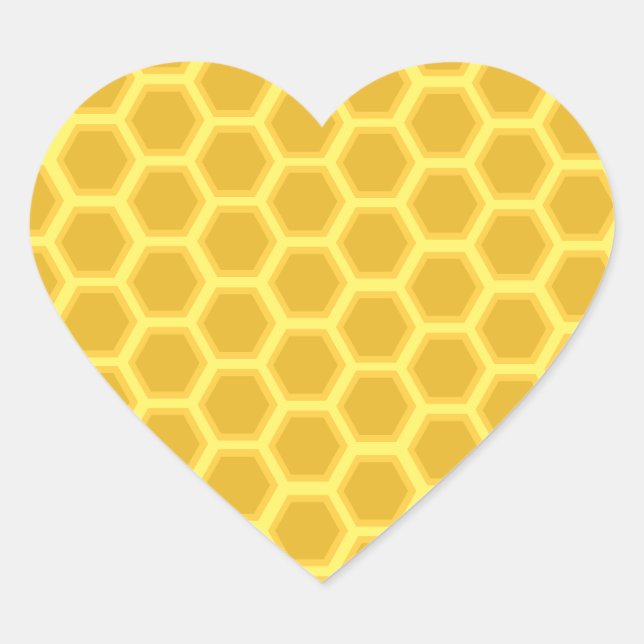 Sticker Cœur Motif de nid d'abeille (Devant)