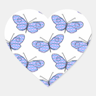 Sticker Cœur Motif de papillon cosmique