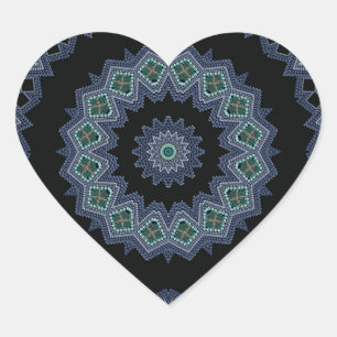 Sticker Cœur Motif de perles brodées