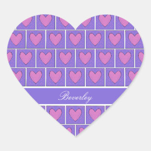 Sticker Cœur Motif de quilt appliqué coeur