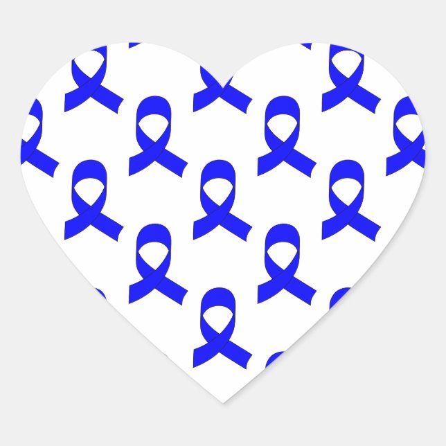 Sticker Cœur Motif de ruban bleu (Devant)