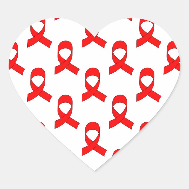 Sticker Cœur Motif de ruban rouge (Devant)