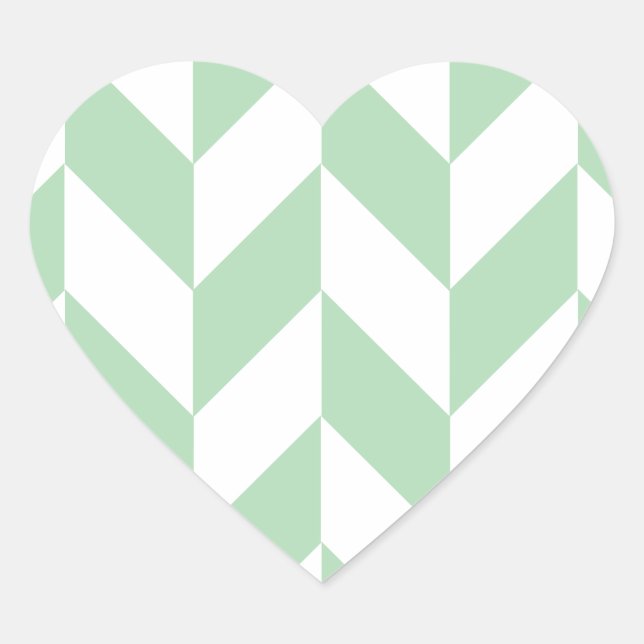 Sticker Cœur Motif de squelette vert à la menthe (Devant)