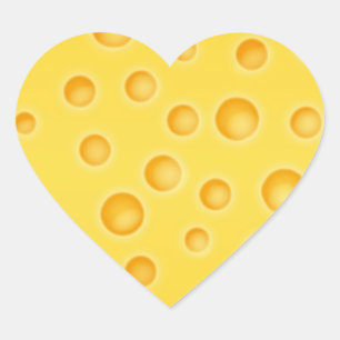 Sticker Cœur Motif de texture au fromage suisse