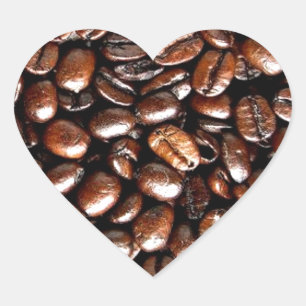 Sticker Cœur Motif délicieux d'haricot entier de café