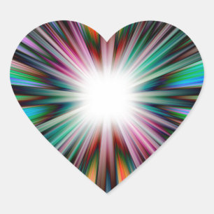 Sticker Cœur Motif d'explosion Starburst