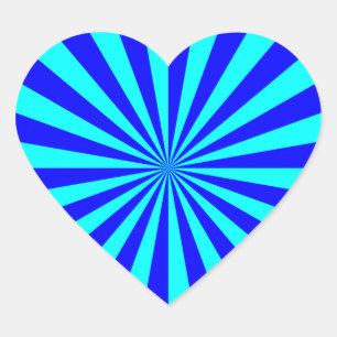 Sticker Cœur Motif en étoile bleu aqua