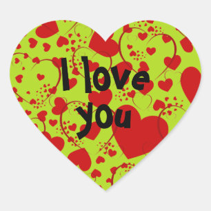 Sticker Cœur MOTIF HEART ART 5 + votre texte   vert clair