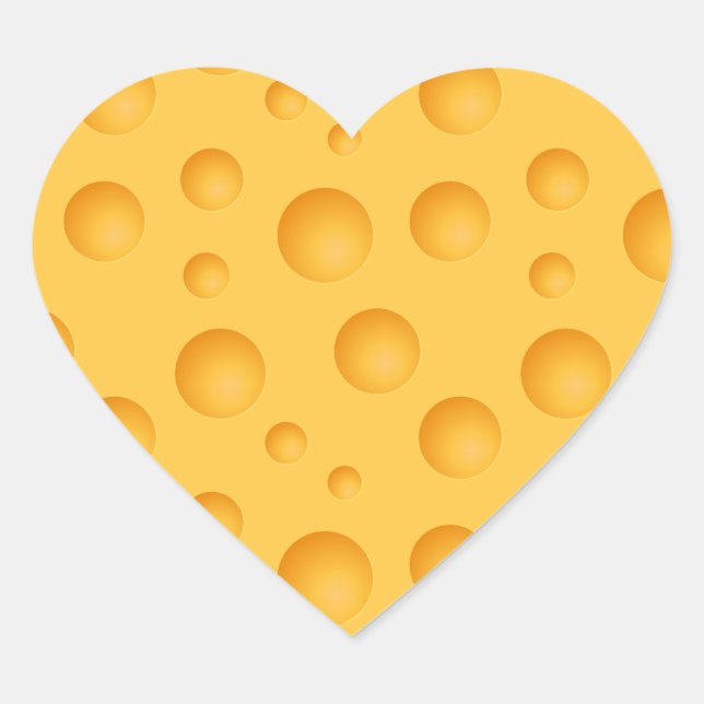 Sticker Cœur Motif jaune de fromage (Devant)