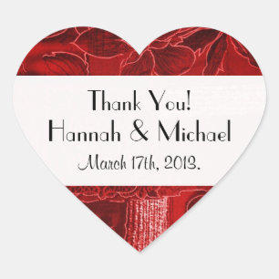 Sticker Cœur Motif Patchwork, Fond Patchwork, Mariage