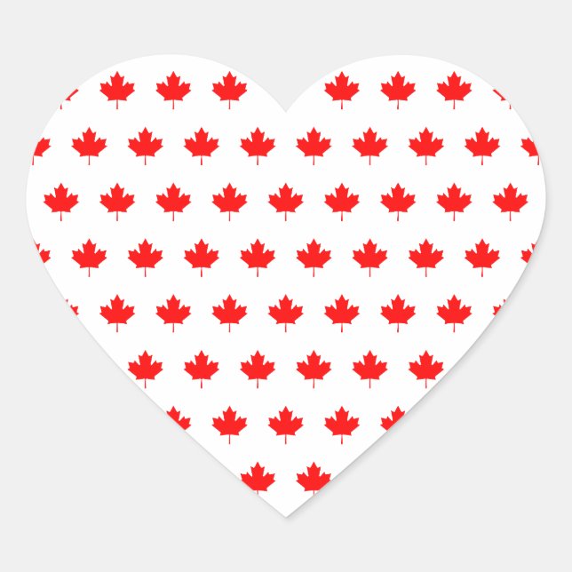 Sticker Cœur Motif Red Maple Leaf (Devant)