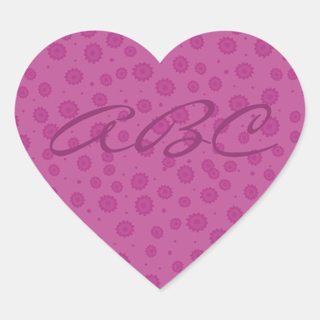 Sticker Cœur Motif rose (Devant)