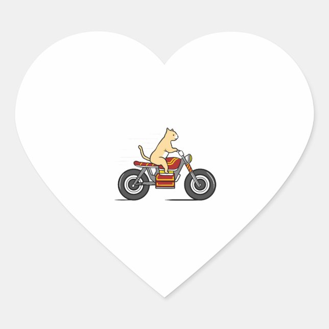 Sticker Cœur Motocyclette à équitation (Devant)