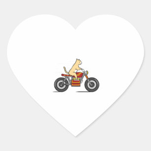 Sticker Cœur Motocyclette à équitation