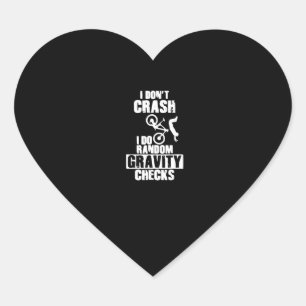 Sticker Cœur mountain bike amusant mtb crash-gravitation chèqu