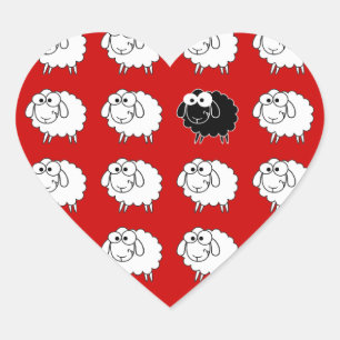 Sticker Cœur Mouton noir