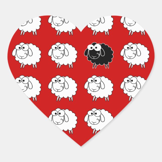 Sticker Cœur Mouton noir (Devant)