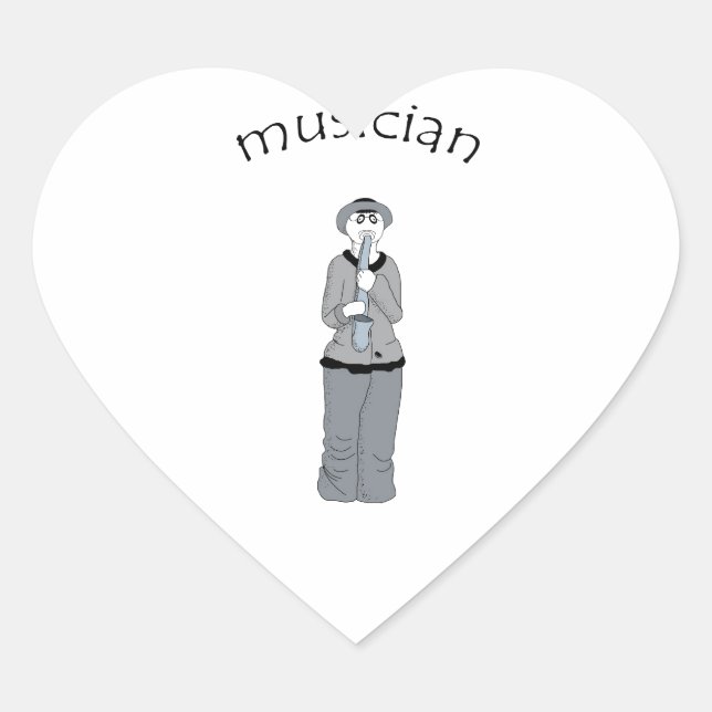 Sticker Cœur musicien (Devant)