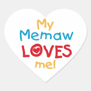 Sticker Cœur My Memaw Loves Me T-shirts et cadeaux