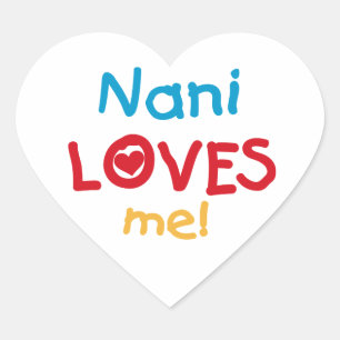Sticker Cœur Nani aime mes t-shirts et cadeaux