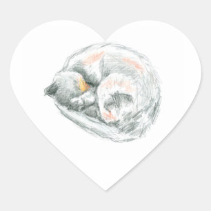 Sticker Cœur Nap de chat