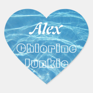 Sticker Cœur Natation aquatique bleue fraîche claire de l'eau