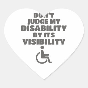 Sticker Cœur Ne jugez pas le handicap par sa visibilité