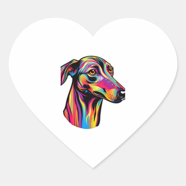 Sticker Cœur Neon Greyhound (Devant)